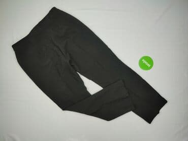 spodnie z wysokim stanem czarne eleganckie: Material trousers for women, size M — 3