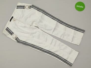 biale szerokie jeansy: Roccobarocco, Spodnie materiałowe damskie, rozmiar M — 2