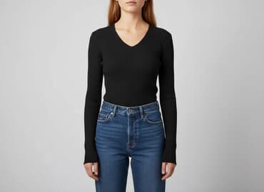 bluzki z dzianiny prążkowanej: Bluzka damska, rozmiar S — 1