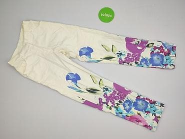 klapki transparentne ccc: Damskie spodnie z kwiatowym nadrukiem - Kolor bazowy: kremowy/ecru - — 2