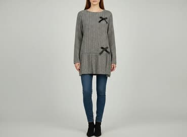 kurtka zimowa w pepitkę: Kardigan damski, rozmiar M — 1