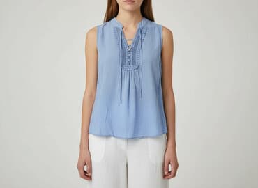 koronkowe bluzki z krótkim rekawem: Bluzka damska, rozmiar M — 5