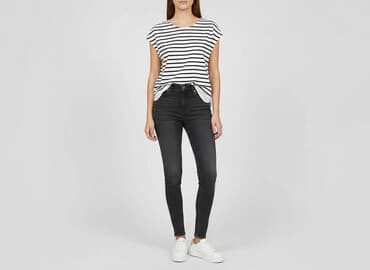 t shirty w biało czarne paski: Reserved, T-shirt damski, rozmiar S — 1