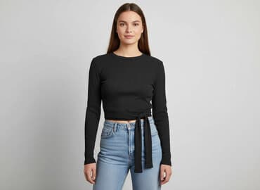 czarne prążkowane bluzki: Clockhouse, Bluzka damska, rozmiar M — 1