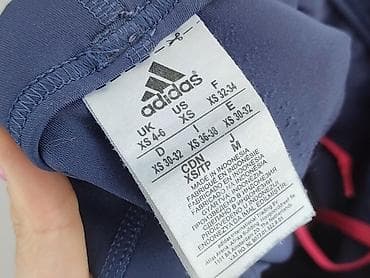 granatowe joggery: Adidas, Legginsy Sportowe damskie, rozmiar XS — 4