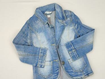 Kurtki jeansowe: Dziecięca kurtka jeansowa, 8 lat, 122-128 cm, H&M, stan - Dobry