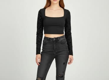 buty na koturnie z futerkiem: Shein, Top damski, rozmiar M — 7