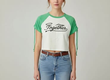 zielona koszulka zara: Bershka, T-shirt damski, rozmiar S — 6