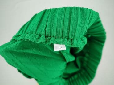 krótkie spodenki z szerokimi nogawkami: Spodnie materiałowe damskie, rozmiar L — 4