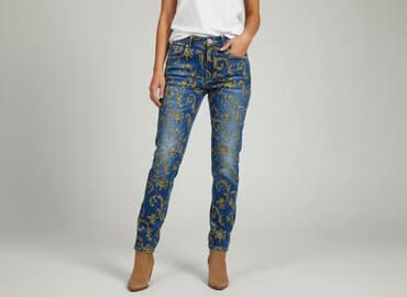 spodnie damskie jeans 7 8: Jeansy damskie, rozmiar M — 1