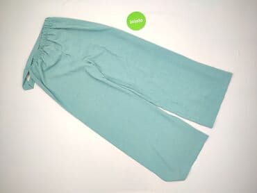 szerokie spodnie do kolan: Material trousers for women, size S — 4
