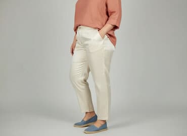 jasne buty: Spodnie materiałowe damskie, rozmiar 5XL — 5