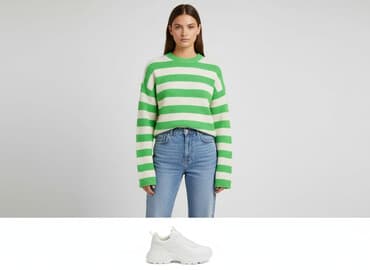 biale buty skarpetkowe: Bershka, Sweter damski, rozmiar XS — 6