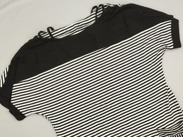 biała bluzka w czarne paski: Sukienka damska, rozmiar L — 2