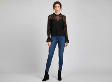 czarna bluza 134: Bluzka damska, rozmiar S — 6