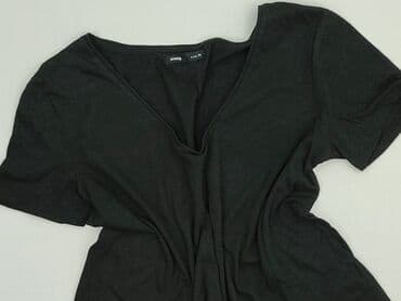 czarne t shirty w serek damskie: Sinsay, T-shirt damski, rozmiar M — 1