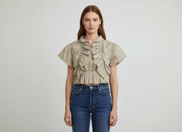 srebrne bolerko do sukienki: Bluzka damska, rozmiar M — 7