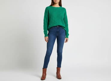 szmaragdowy sweter: Sweter damski, rozmiar XL — 1