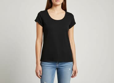 czarne t shirty basic: T-shirt damski, rozmiar S — 1
