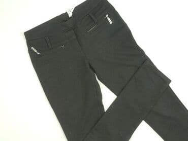 srebrne sukienki na imprezę: Material trousers for women, size S (EU 36) — 1