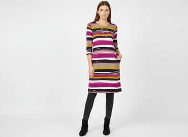 sukienka w kolorowe paski: GREY WOLF, Sukienka damska, rozmiar S — 1