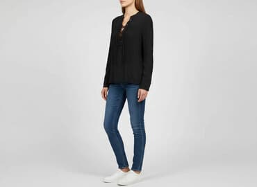 czarne bluzki z chokerem: Vila, Bluzka damska, L — 6