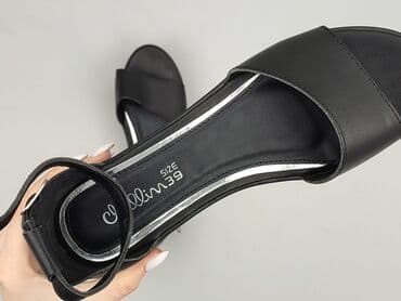 czarne sandały płaskie ccc: Sandały damskie, 39 — 9