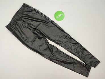 legginsy czarne prążkowane: Legginsy Ze skóry ekologicznej damskie, rozmiar M — 3