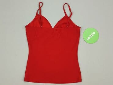 czerwona bluzka z dekoltem v: Top damski, rozmiar S — 3