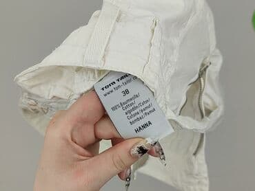 biale szerokie jeansy: Tom Tailor Denim, Spodnie materiałowe damskie, rozmiar M — 5