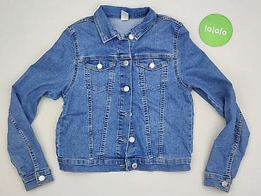 klapki plame: Dziecięca kurtka jeansowa, 12 lat, 146-152 cm, H&M, stan - Bardzo dobry — 2