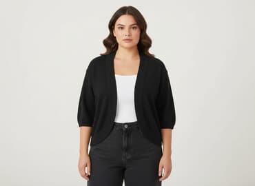 sweter z bufiastymi rękawami: Kardigan damski, XL — 5