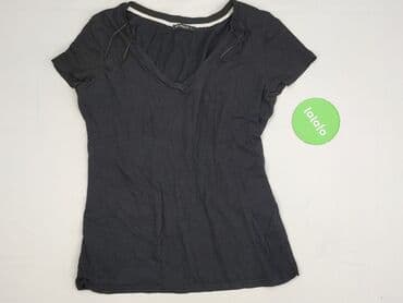 czarne t shirty damskie w serek: Terranova, T-shirt damski, rozmiar L — 2