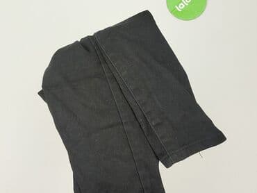 legginsy z imitacji skóry z wysokim stanem: Spodnie materiałowe damskie, S — 6