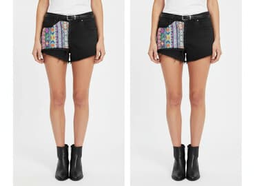 hm krótkie spodenki czarne: Warehouse, Szorty damskie, rozmiar M — 7