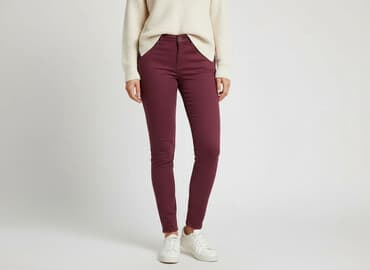 bordowe dżinsy: Leggings, Jeansy damskie, rozmiar M — 6