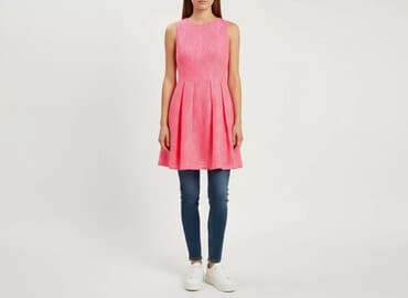 różowa sukienka z długim rękawem: Oasis, Sukienka damska, rozmiar S — 1