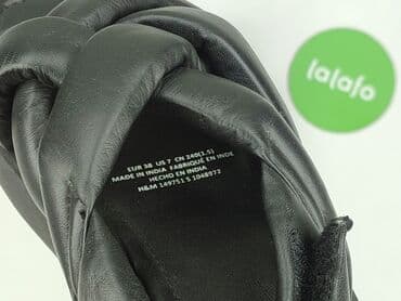 biale klapki a'la hermes: H&M, Sandały damskie, rozmiar 38 — 5