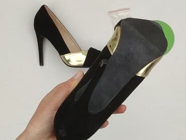 czarne sandały na obcasie allegro: Vices, Półbuty damskie, 39 — 4