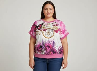 bluzka nietoperz plus size: Bluzka damska, rozmiar 4XL — 6