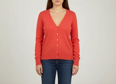 sweter z dekoltem v: Kardigan damski, rozmiar XL — 6