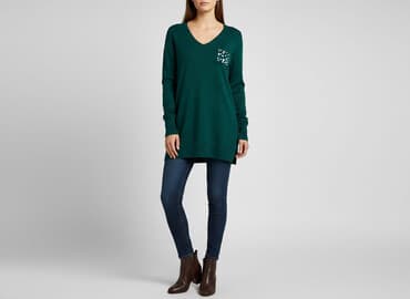 szmaragdowy sweter: Sweter damski, rozmiar M — 1