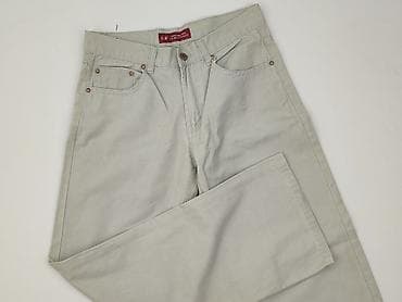 biale jeansy: Spodnie materiałowe damskie, rozmiar L — 1