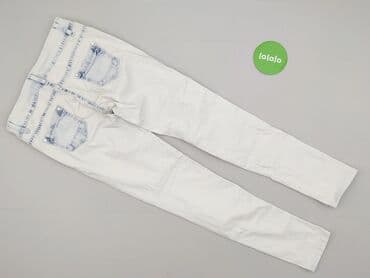 biale szerokie jeansy: Jeansy damskie, rozmiar M — 3