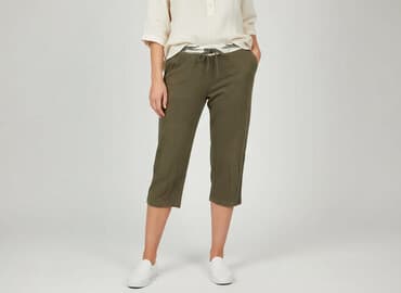joggery khaki damskie: X-MAIL, Spodnie 3/4 damskie, rozmiar M — 7