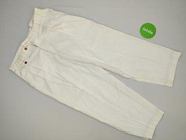 second hand marki: Męskie spodnie lniane w kolorze ecru/off‑white - Krój: wysoki stan — 2