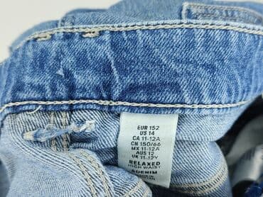 woskowane spodnie z wysokim stanem zara: Spodnie jeansowe, H&M, 12 lat, 152, stan - Bardzo dobry — 4