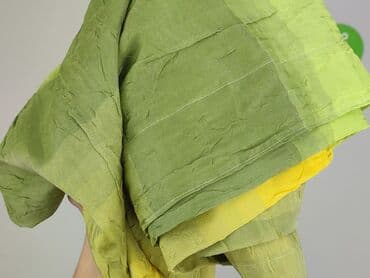 obrus 150x100: Lekki, plisowany szal/chusta w odcieniach zieleni i żółci - Materiał — 3