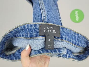 krótkie jeansowe spodenki z wysokim stanem podarte: Szorty damskie, rozmiar S — 4