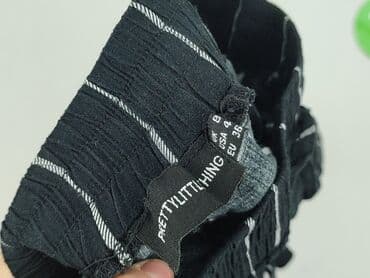 czarne legginsy prążkowane: PrettyLittleThing, Spodnie materiałowe damskie, rozmiar S — 4